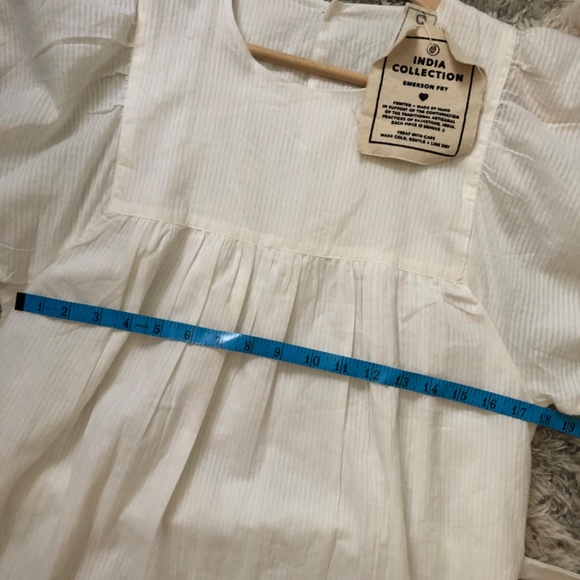 Emerson Fry India Collection Organic Cotton Basalie Dress S Dobby Stripe White - Picture 13 of 15